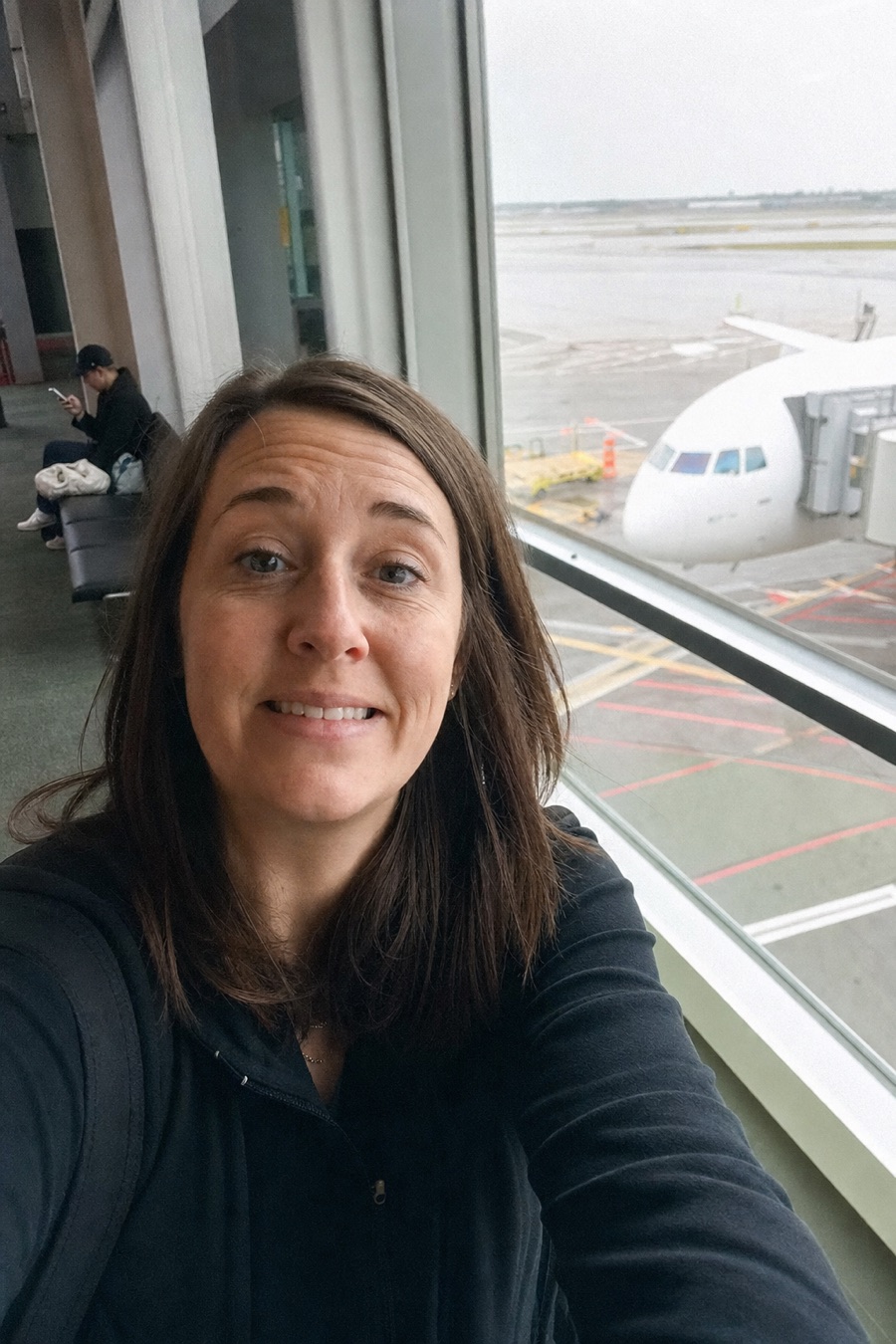 At the departure gate