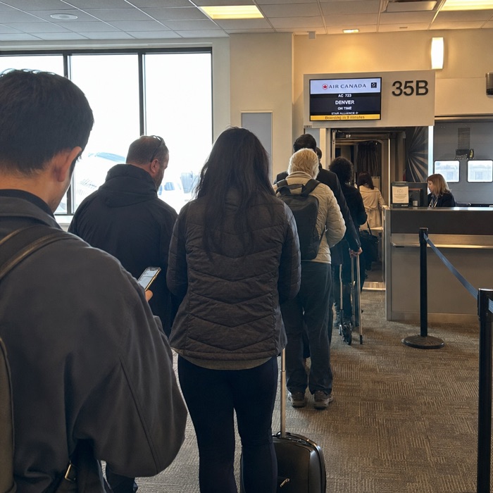Waiting to board